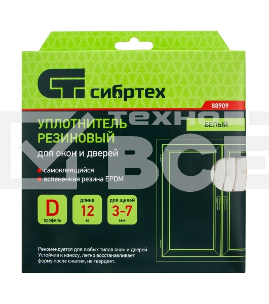 Уплотнитель резиновый, 12 м, профиль 