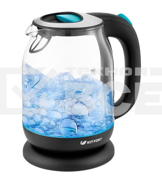 Чайник электрический Kitfort КТ-654-1 1.7л. 2200Вт голубой (корпус: стекло)