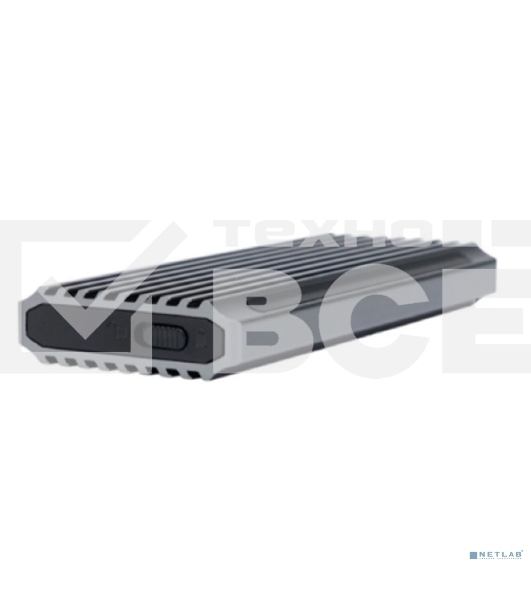 Внешний корпус Gembird EEM2-SATA-3 USB 3.1 для M2 SATA порт Type-С, RGB подсветка, металл, серебристый