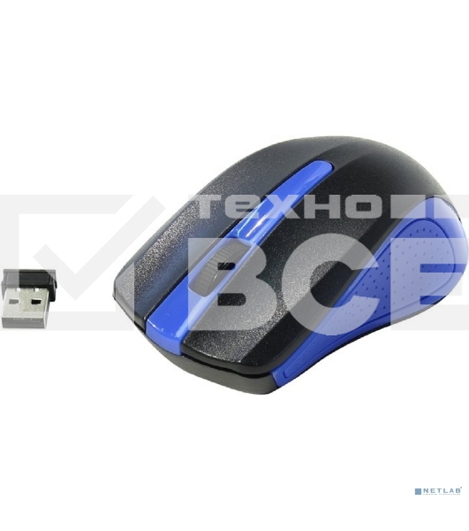 Мышь беспроводная Oklick 485MW черный/синий, 1200 dpi, радиоканал, USB, кнопки - 3