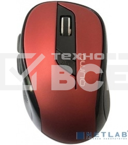 Мышь беспроводная Qumo Office Line M62 красный, 1600 dpi, радиоканал, USB, кнопки - 6