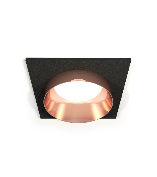 Комплект встраиваемого светильника Ambrella light XC6521025 SBK/PPG черный песок/золото розовое полированное MR16 GU5.3 (C6521, N6135)