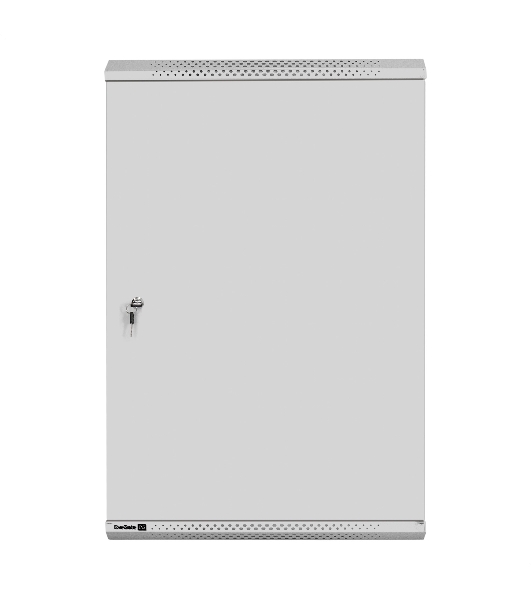 Шкаф телекоммуникационный 19' настенный 18U ExeGate EC-WM-18U.600.M.GREY (19”, 18U, 600x600x901mm (ШхГхВ), передняя дверь металл, съемные боковые панели, пыле- и влагозащита IP23, светло-серый RAL 7035)