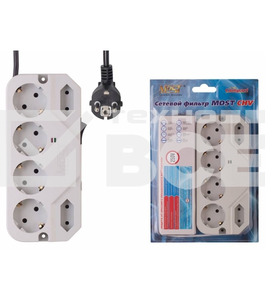 Сетевой фильтр Most СHV 5м (6 розеток) белый (коробка)
