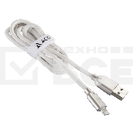 Кабель USB ACD-Allure Lightning ~ USB-A Кожа, 1м, белый (ACD-U926-P5W), фото2