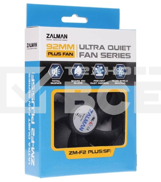 Вентилятор для корпуса Zalman ZM-F2 PLUS (SF) черный, 92 мм, 1500 об/мин, 23 дБ, 3 pin