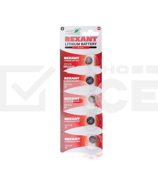 Литиевые батарейки CR1216 3 V 25 mAh блистер Rexant