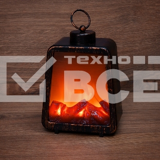 Светодиодный камин Neon-night Лофт с эффектом живого огня 17х10х24,5 см, 3хС (не в комплекте) и USB (в комплекте)