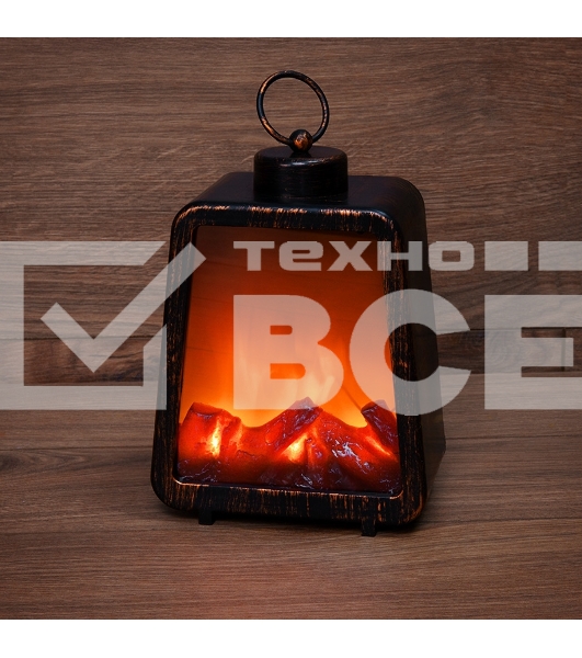 Светодиодный камин Neon-night Лофт с эффектом живого огня 17х10х24,5 см, 3хС (не в комплекте) и USB (в комплекте)