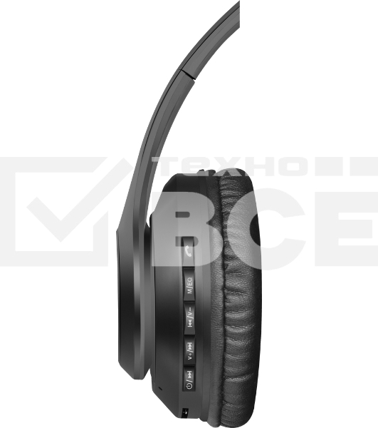 Беспроводные/проводные наушники Defender FreeMotion B552 черный, накладные, Bluetooth + проводной, складная конструкция, до 5 ч