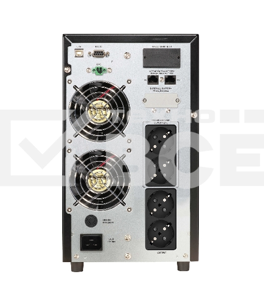 Источник бесперебойного питания CROWN On-Line CMUOA-350-3K EURO 3000VA/2700W, корпус металл, TOWER, АКБ 6*12V/9AH, PF-0.9, AVR 110-300V, порт RJ-11/45+USB/RS-232, EPO, розетки 4*EURO, входной кабель 2 м, вентилятор охлаждения, автомат, слот для SNMP, порт