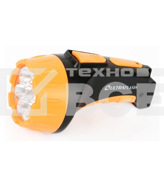 Фонарь LED 3807 (аккум 220В черный/жел. 7 LED; 2 режима SLA пласт. короб) Ultraflash 9216