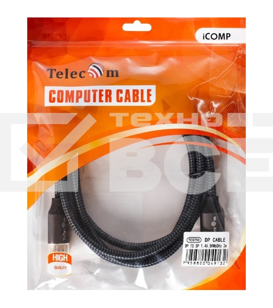 Кабель соединительный DP-DP 1.4V 8K@60Hz  2м, Telecom Pro <TCG750-2M>