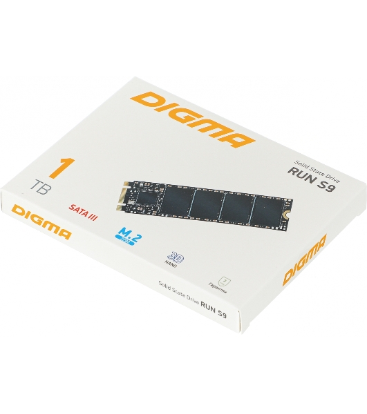 Накопитель SSD Digma Run S9, 1ТБ, SATA III, M.2 2280, R/W 530/480