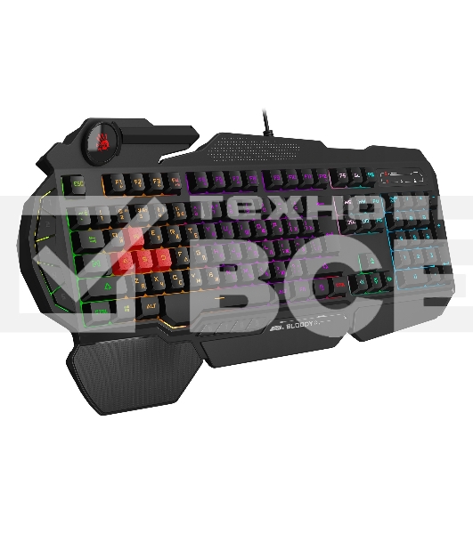 Клавиатура A4Tech Bloody B310N черный USB Multimedia for gamer LED (подставка для запястий) (B310N)