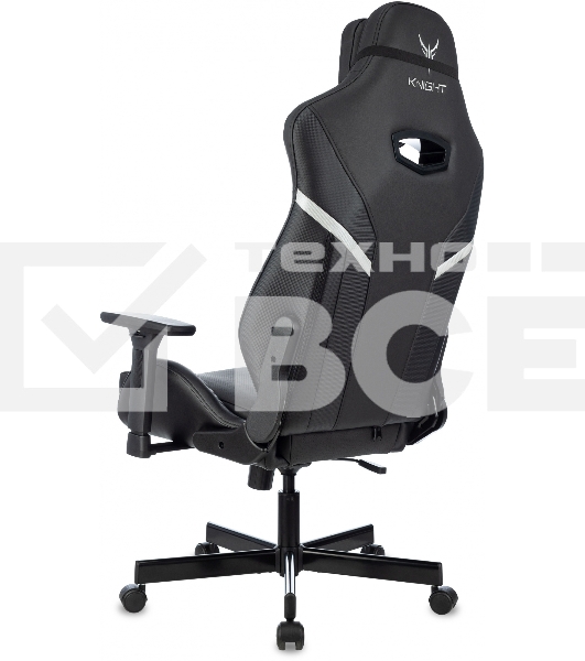 Кресло игровое Knight Thunder 5X черный эко.кожа крестов. металл