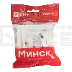 Розетка 1-местная СП с/з 16А белая с защ. штор. с 2 USB 2,1А EKF Минск, фото 1