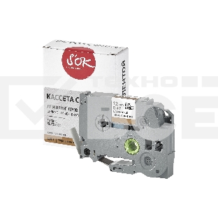 Кассета с лентой S'OK by Sakura Printing TZE831 для Brother, черный на золотом, 12мм/8м, наклейка