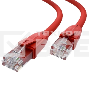 Патч-корд GCR прямой 2.0m UTP кат.6, красный, 24 AWG, ethernet high speed, RJ45, T568B, GCR-52389