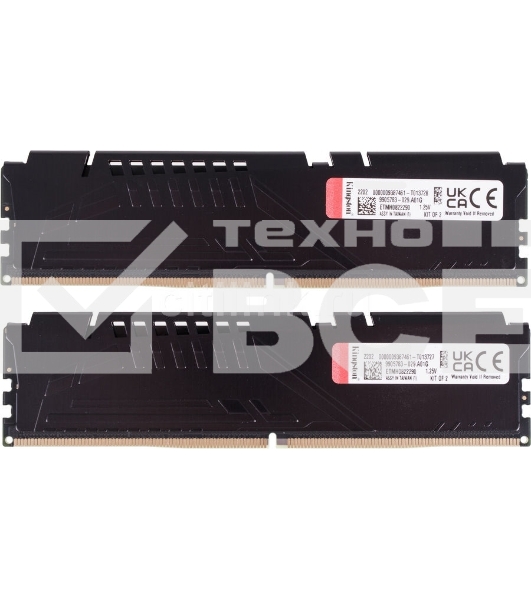 Оперативная память Kingston Fury Beast, DDR5, 32GB (2x16GB), 5600MHz, CL36, с радиаторами, черный