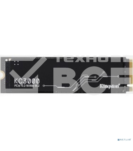 Накопитель SSD Kingston KC3000, 2Tb, PCIe 4.0 x4, M.2 2280, NVMe, R/W 7000/7000, с радиатором