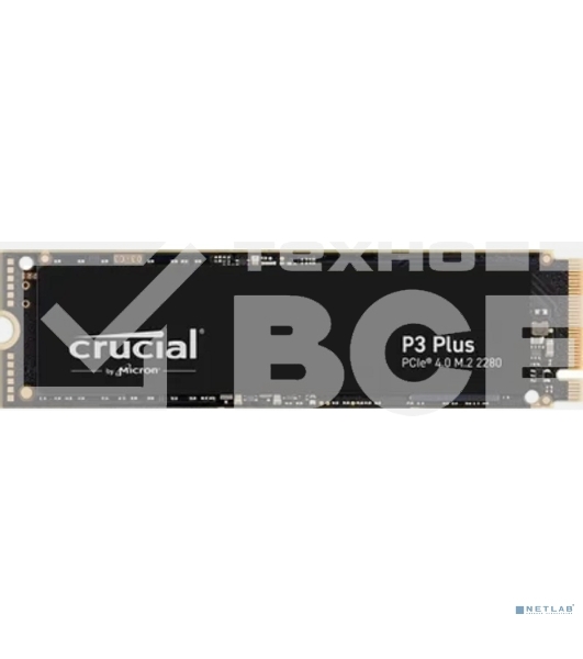 Накопитель SSD Crucial P3+, 500Gb, PCIe 4.0 x4, M.2 2280, NVMe, R/W 4700/1900