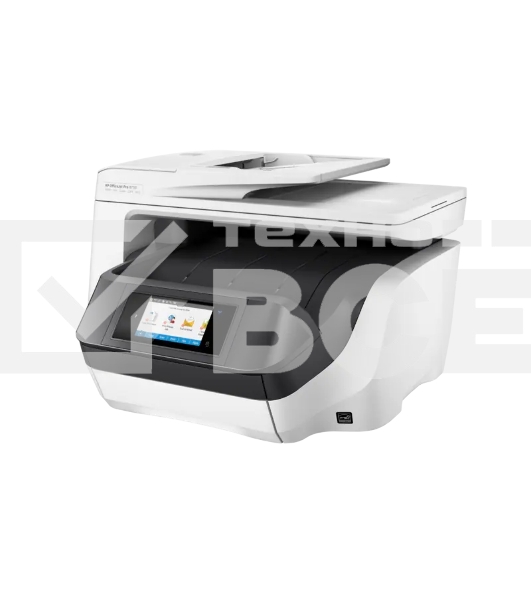 МФУ струйный HP OfficeJet Pro 8730 e-AiO (D9L20A), A4, цветной, печ. до 24 стр/мин. (ч/б) до 20 стр/мин. (цвет), скан. до 19 стр/мин. (ч/б) 8 стр/мин. (цет), 1200 x 1200 dpi (ч/б печать, скан.) 600 x 2400 dpi (печать цвет), USB, RJ-45, Wi-Fi, Air Print