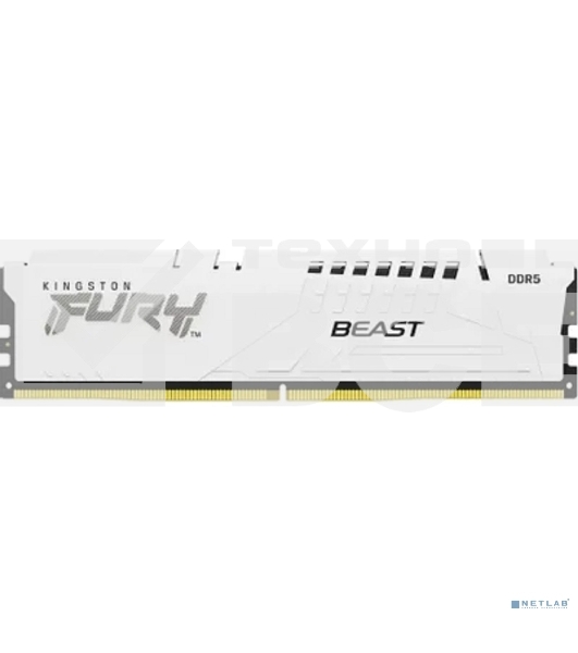Оперативная память Kingston Fury Beast, DDR5, 16GB (1x16GB), 5600MHz, CL36, с радиаторами, белый