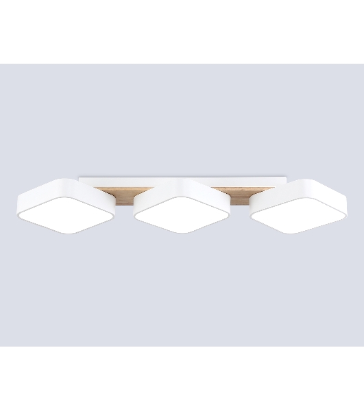 Светильник Ambrella light FL4877/3 WH/WD белый/дерево 54W 3000-6000K 680*200*70 (без ПДУ)