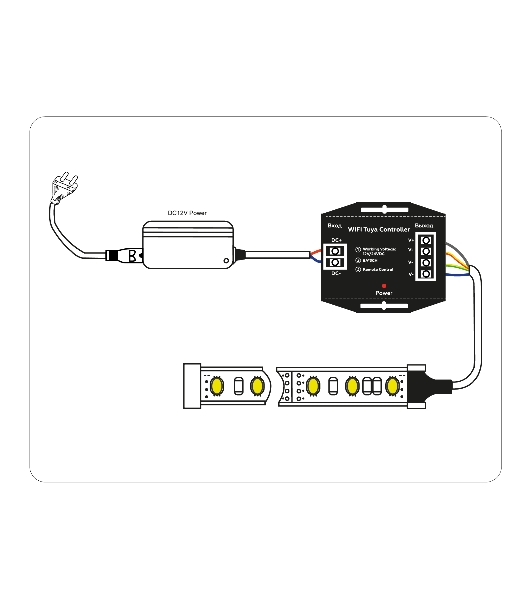 Контроллер GS11551 WIFI Tuya RGB 24A 12V 288W/ 24V 576W (ПДУ Радио 2.4G CR2025)