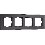 Рамка на 4 поста Senso (черный, стекло soft-touch) W0043108, фото 1