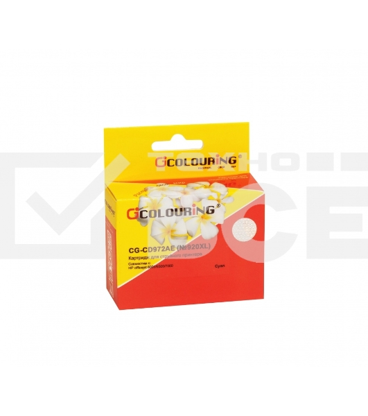 Картридж струйный Colouring CG-CD972AE №920XL Cyan водный для принтеров HP officejet 6000/6500/7000