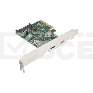 Контроллер ExeGate EXE-313 PCI-Ex4, 2*USB3.1 Type-C ext, разъем доп.питания (OEM)