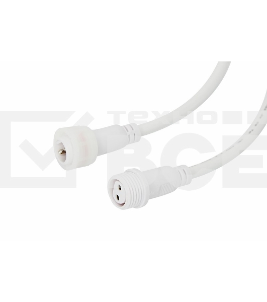Соединительный кабель (2pin) герметичный (IP67) 2х1,0мм²  белый  REXANT