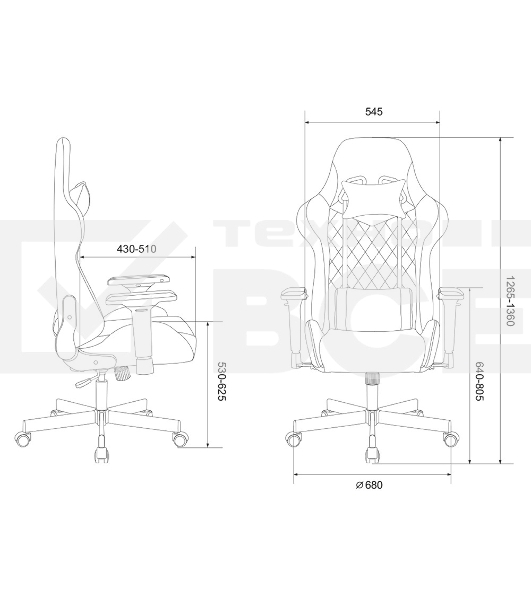Кресло игровое Zombie VIKING 7 KNIGHT Fabric серый Loft ромбик текстиль/эко.кожа с подголов. крестовина металл