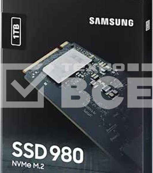Накопитель SSD Samsung 980, 1000GB, PCIe 3.0 x4, M.2 2280, NVMe, R/W 3500/3000