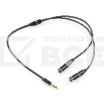 Кабель аудио разветвитель Cablexpert CCAB-02-35MY-0.2MB. 3.5 джек (M)/2х 3.5 джек (F), черный, 0.2м, блистер, фото 1