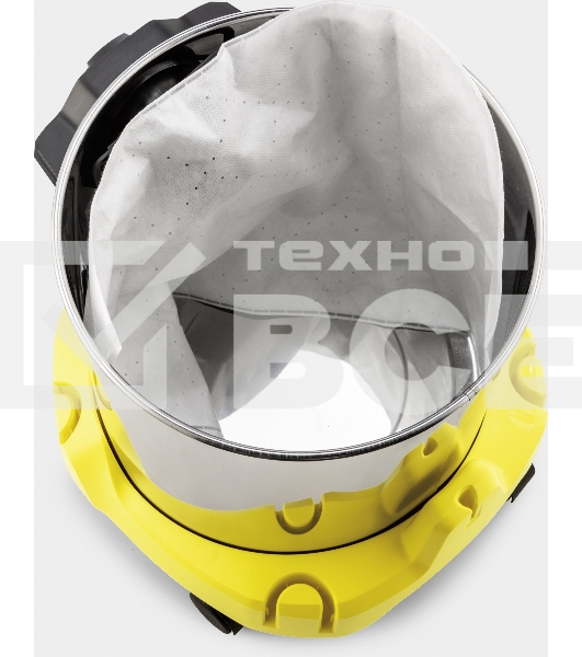 Строительный пылесос Karcher WD 3 S V-17/4/20 желтый, 1000 Вт, уборка сухая/сбор воды, пылесборник мешок/контейнер, 17 л