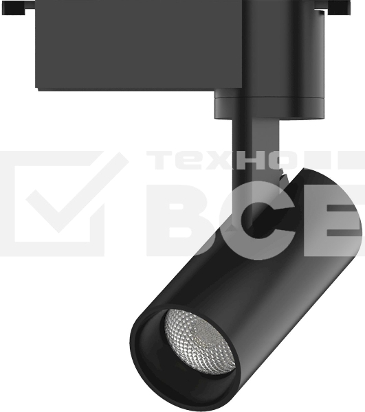 Светильник трековый цилиндр 6W 600lm 4000K 180-220V IP20 45*155мм черный линза 36º LED