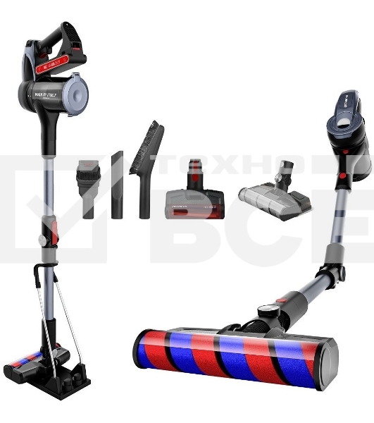 Пылесос Polaris PVCS 7090 HandStick PRO Aqua 450Вт жемчужный/серый