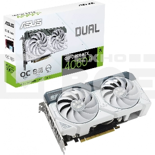 Видеокарта ASUS DUAL-RTX4060TI-O8G-WHITE//RTX4060TI HDMI*1 DP*3 8G D6; 90YV0J42-M0NA00