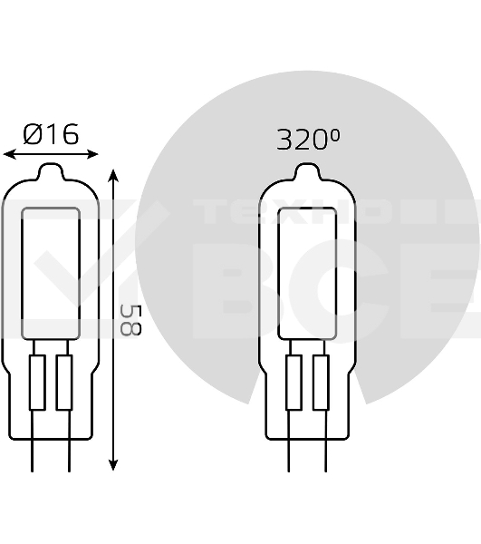 Лампа cветодиодная Gauss LED G4 AC220-240V 4.5W 3000K Glass 1/10/200
