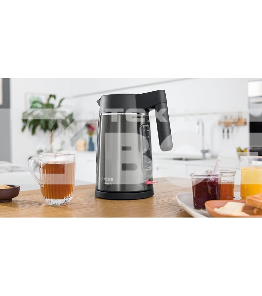 Чайник Bosch TWK5P475 Цвет: графитовый, 2400 Ватт, скрытый нагр.элемент, 1.7 л