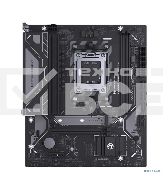 Материнская плата Maxsun Challenger B650M, AM5, AMD B650, 2xDDR5, 3xSATA III, 1xM.2, 1xPCI-E 4.0 x16, 1xDisplayPort, 1xHDMI, 1xRJ-45 1Gb LAN, 2xUSB 2.0, 4xUSB 3.2 Gen 1, 3x3.5 мм, 5.1-канальная, Micro-ATX