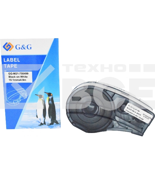 Картридж ленточный G&G GG-M21-750499 черный на белом 19.1x4.9 для Brady BMP21-PLUS, BMP21-LAB