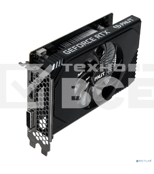 Видеокарта Palit RTX3050 STORMX OC 6Gb NVIDIA GeForce RTX 3050 6Gb PCI-E 4.0 96bit GDDR6 1042/14000 DVIx1 HDMIx1 DPx1 HDCP Ret