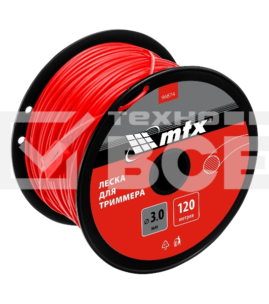 Леска для триммера круглая 3,0 мм х 120 м, на катушке MTX