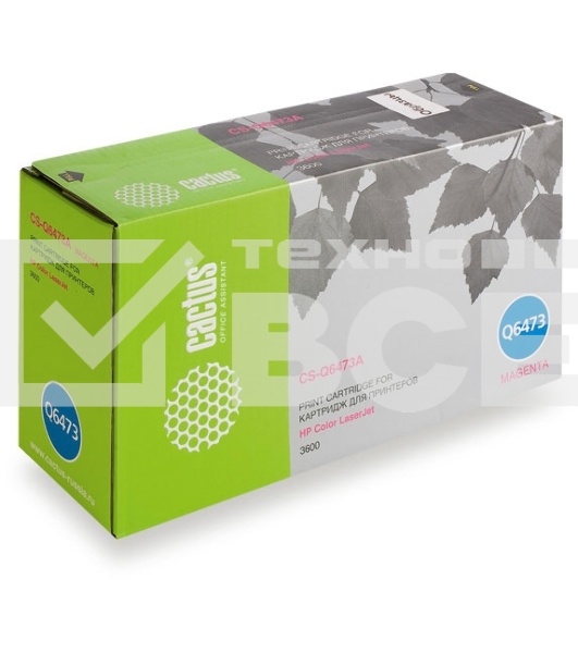 Картридж лазерный Cactus CS-Q6473A пурпурный (4000 стр.) для HP Color LaserJet 3600