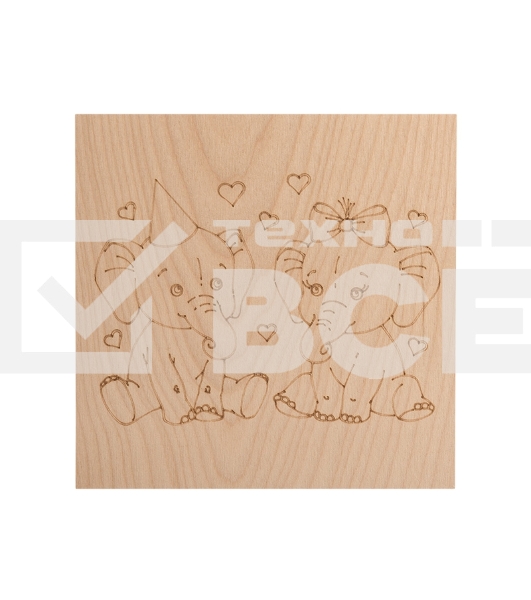 Доски для выжигания Rexant 12-0932, Слонята, 150х150 мм, 5 шт., пакет