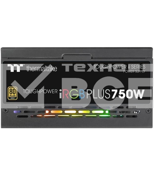 Блок питания Thermaltake ATX 750W Toughpower iRGB Plus 80 PLUS gold (24+4+4pin) APFC 140mm fan color LED 9xSATA Cab Manag RTL